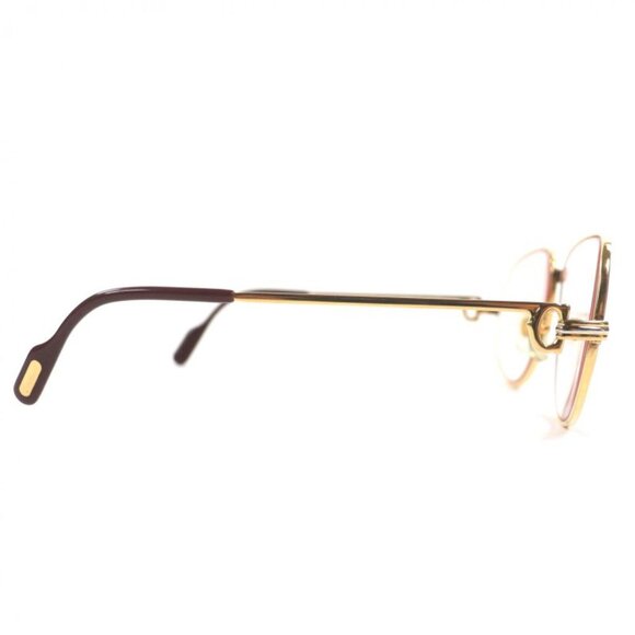 Cartier Vintage Trinity Logo Eyewear Sunglasses Gold Bordeaux Lens Pink main image 8